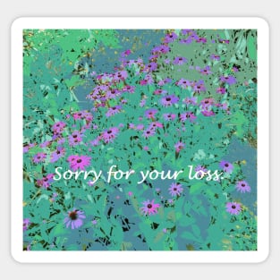 Sorry for your loss, Sympathy greeting card, field of flowers Sticker